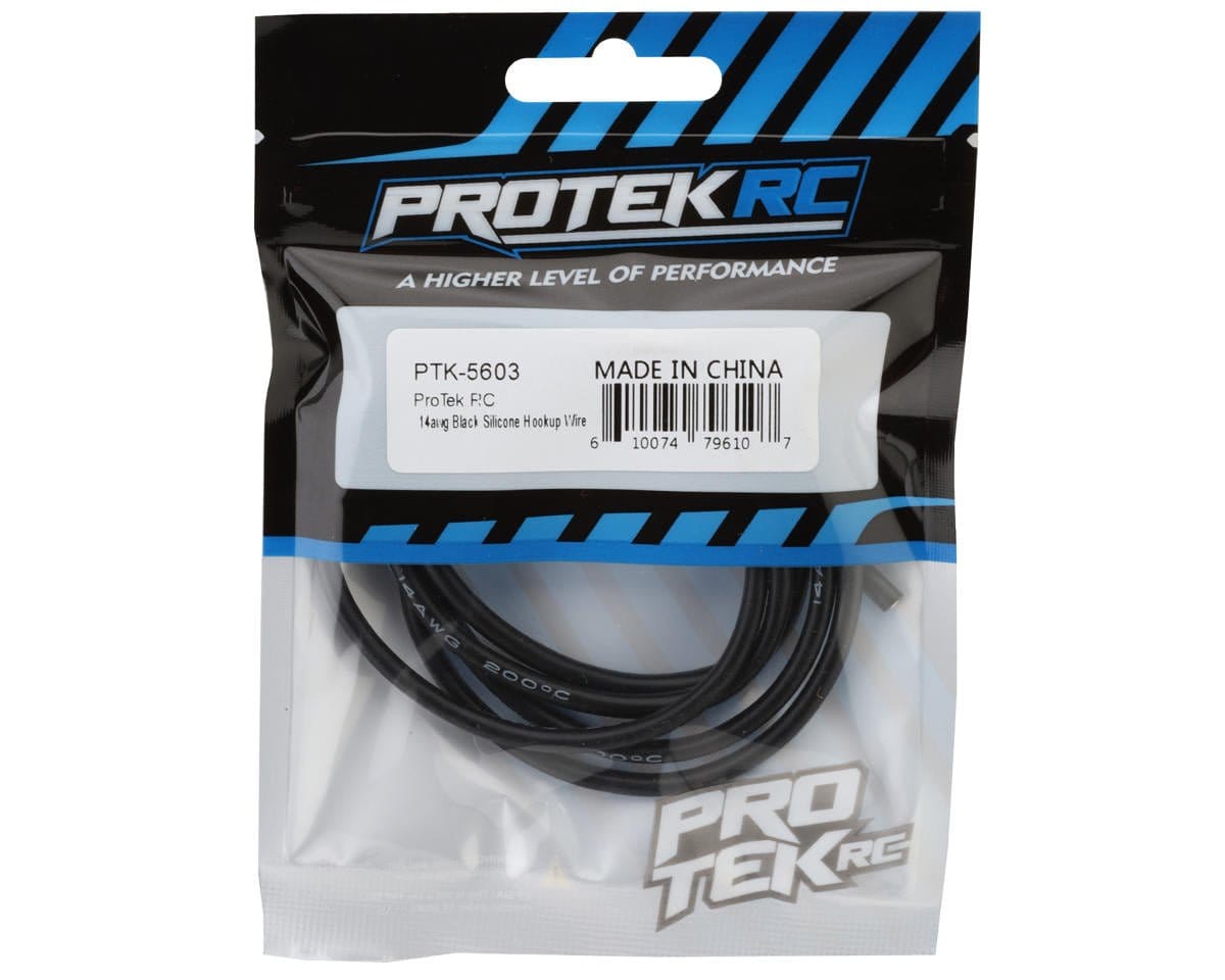 ProTek RC Silicone Hookup Wire (Black) (1 Meter) (12AWG) - Hobbytech Toys