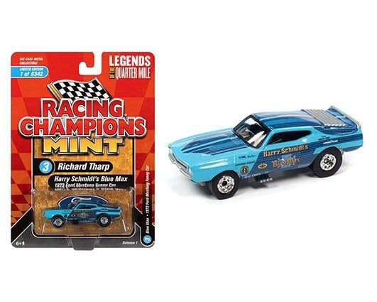 Racing Champions 1/64 1973 Ford Mustang Blue Max Funny Car Diecast Model** - Hobbytech Toys