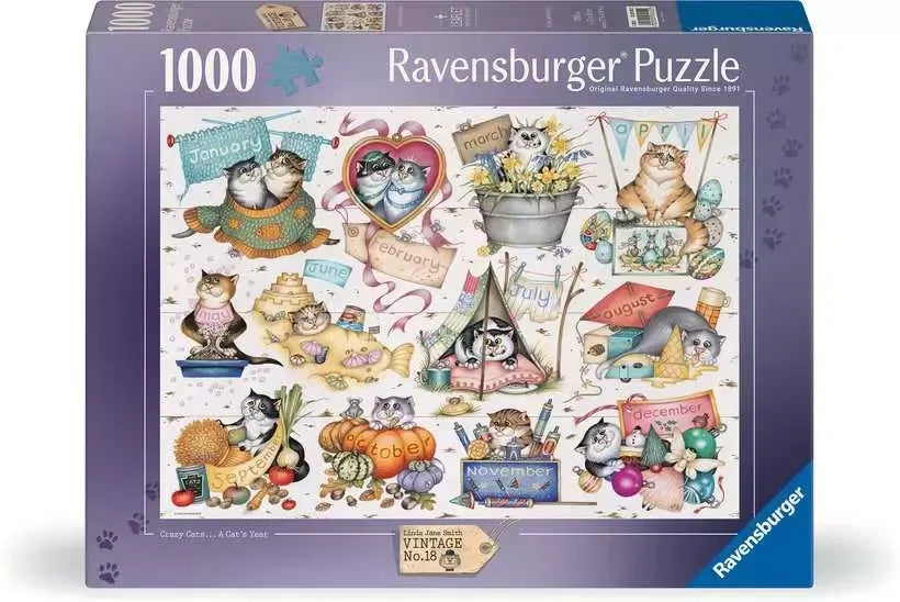 Ravensburger Crazy Cats Cats Calendar 1000pc Puzzle