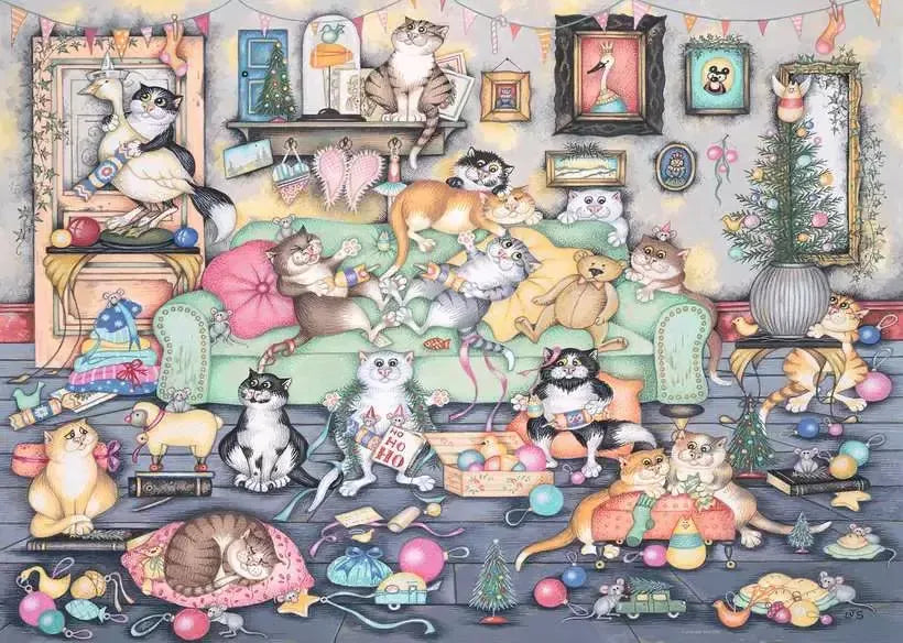 Ravensburger Crazy Cats Christmas Crackers Puzzle 1000 Piece