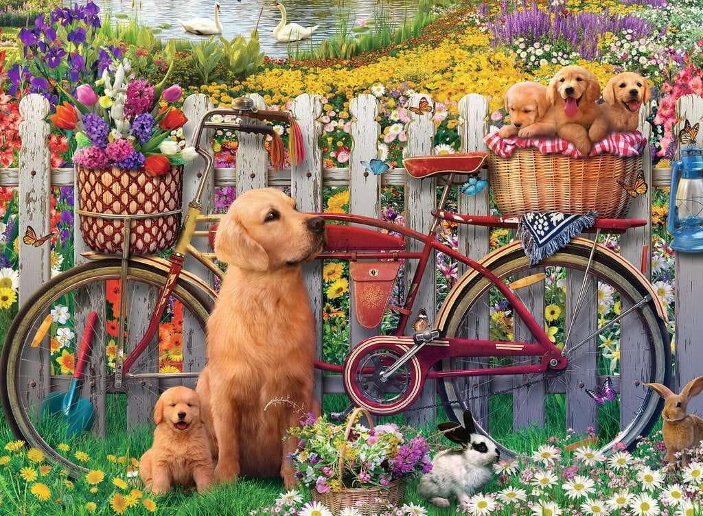 Ravensburger Cute Dogs in the Garden 500pc Puzzle