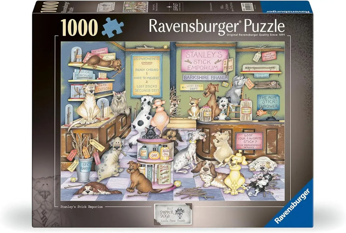 Ravensburger - Dapper Dogs No 2: Stanley Stick Emporium 1000pc Puzzle