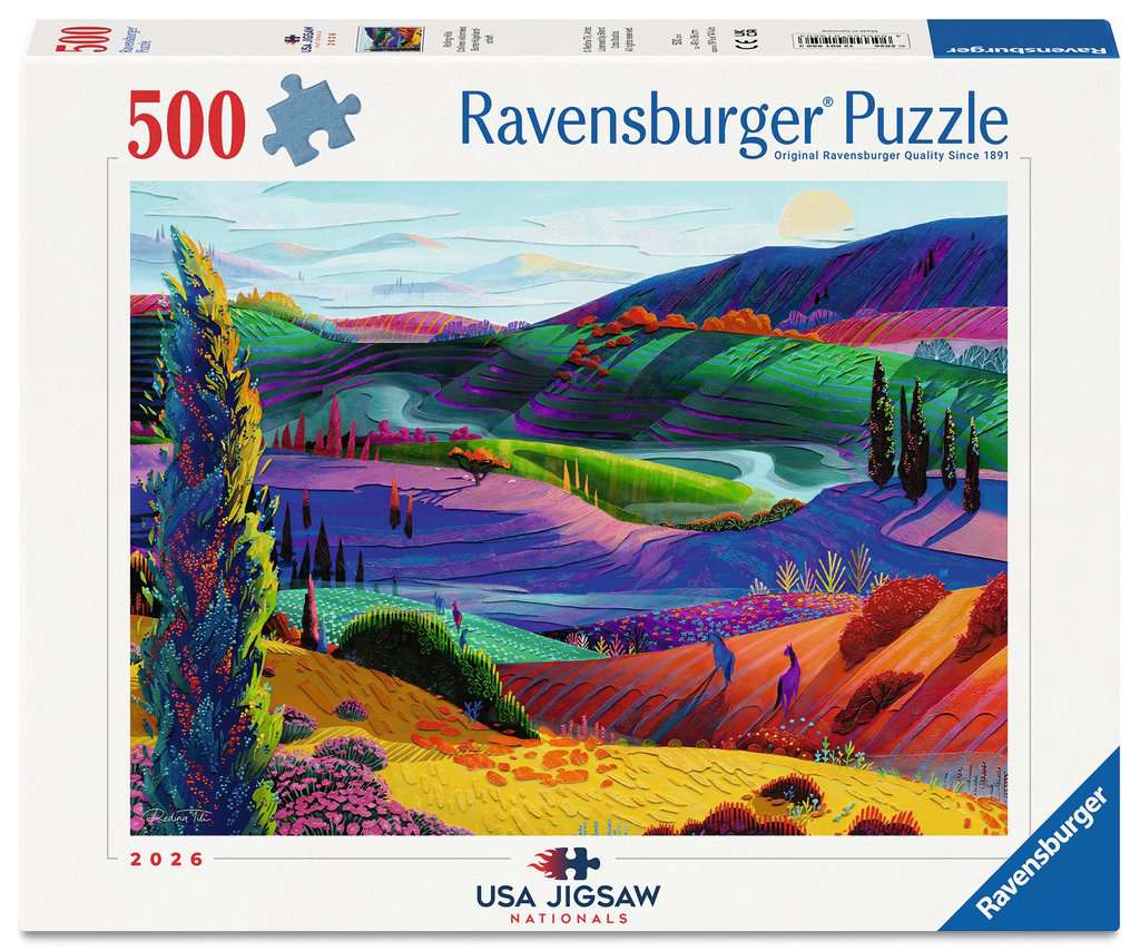 Ravensburger USA Jigsaw Nationals Rolling Hills 500 piece puzzle front box
