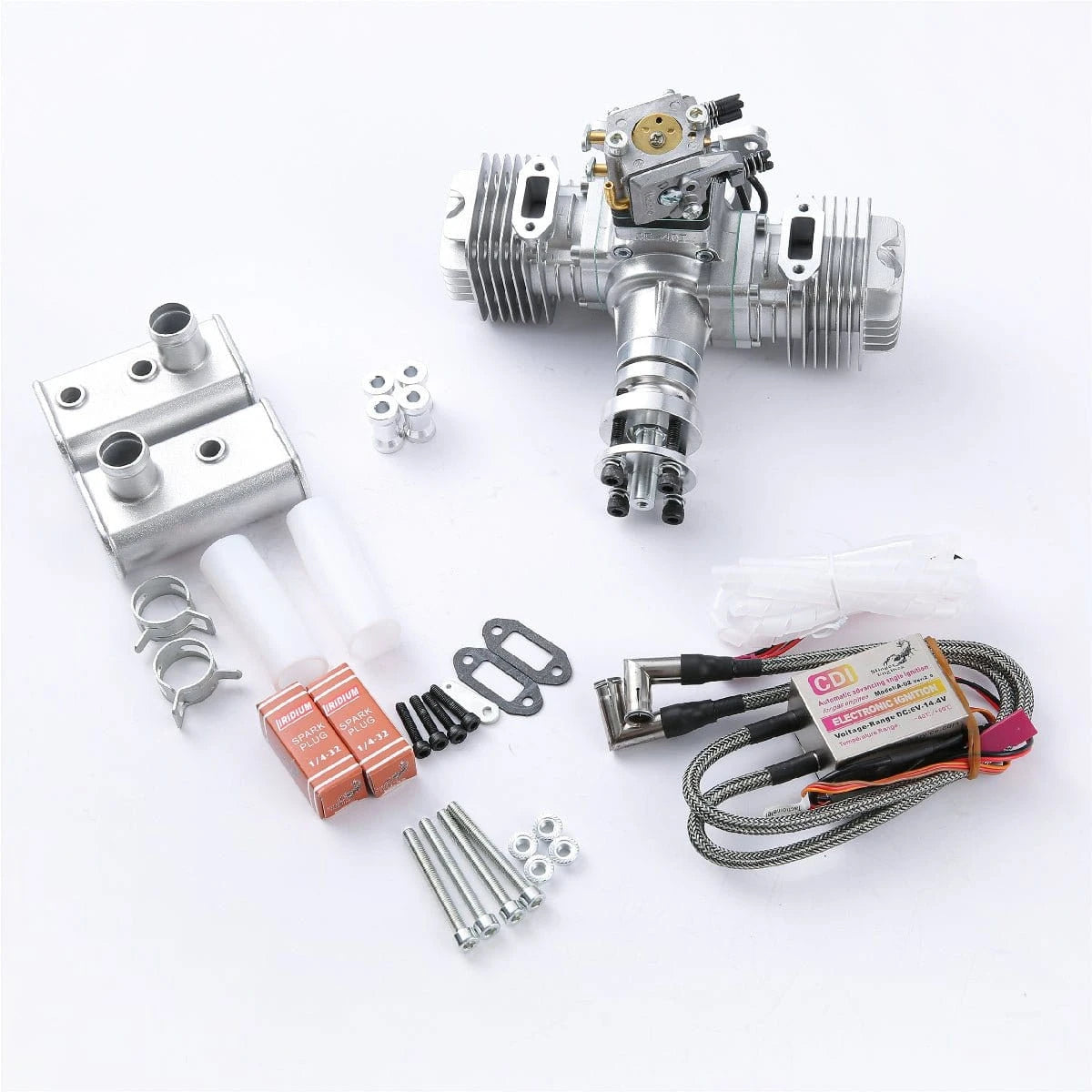 RCGF 40cc Twin Cylinder 2 Stroke Gas RC Plane Engine - Hobbytech Toys