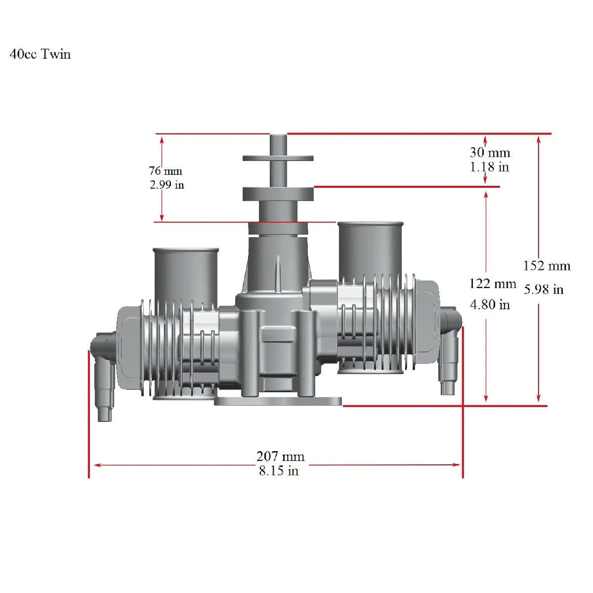 RCGF 40cc Twin Cylinder 2 Stroke Gas RC Plane Engine - Hobbytech Toys