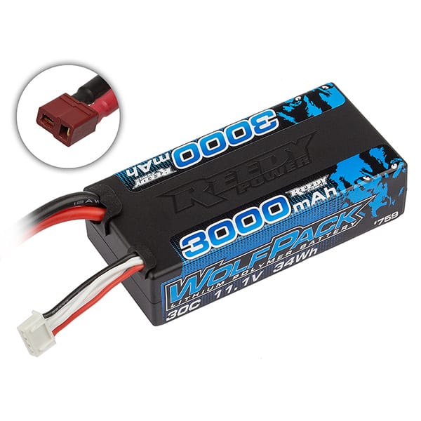 Reedy WolfPack LiPo 3000mAh 30C 11.1V Shorty with T-plug 0759