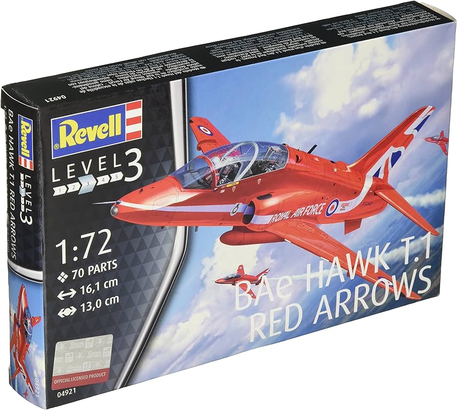 Revell 04921 1/72 BAE Hawk T.1 Red Arrows Plastic Model Kit - Hobbytech Toys