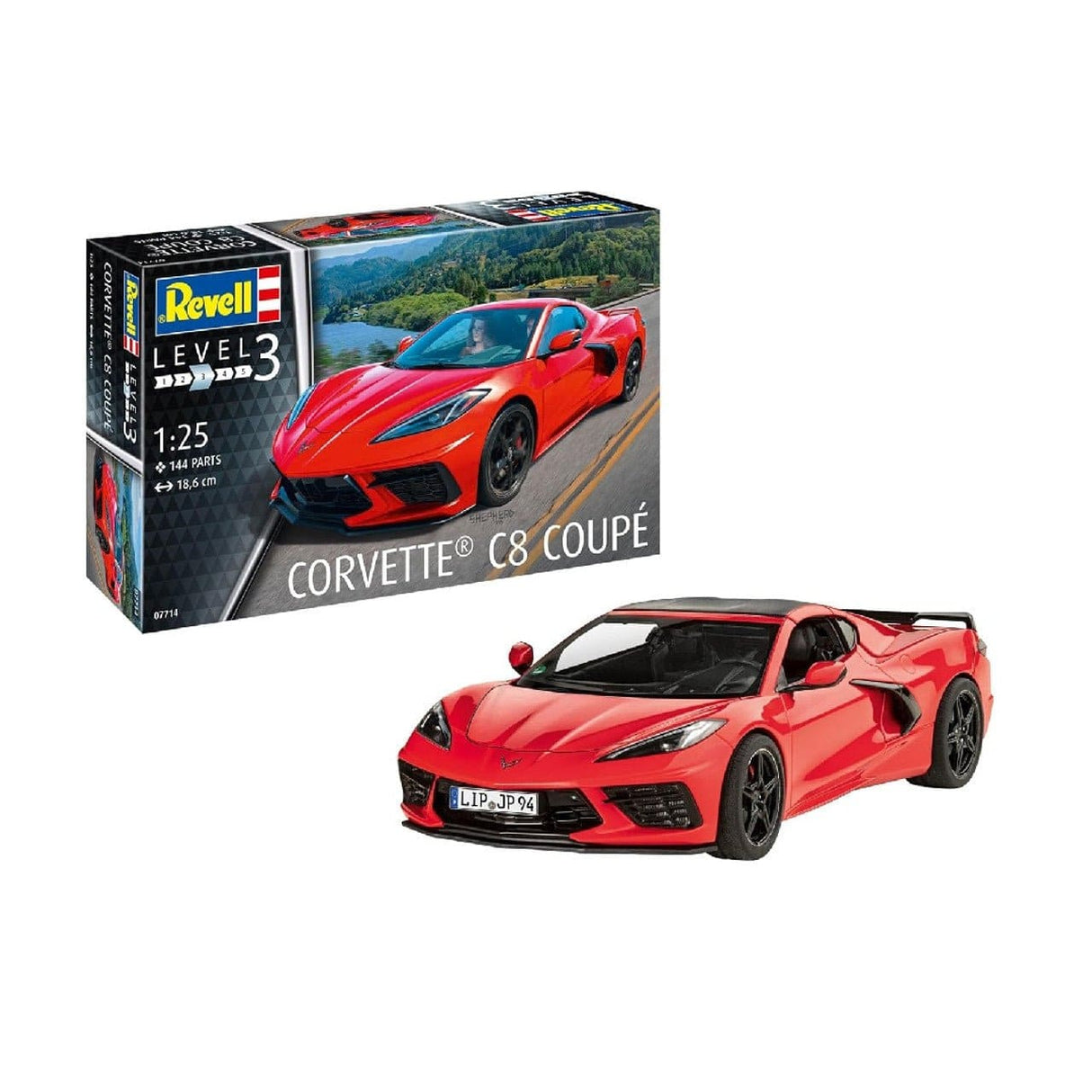 Revell 07714 1/24 Corvette C8 Coupe Plastic Model Kit - Hobbytech Toys