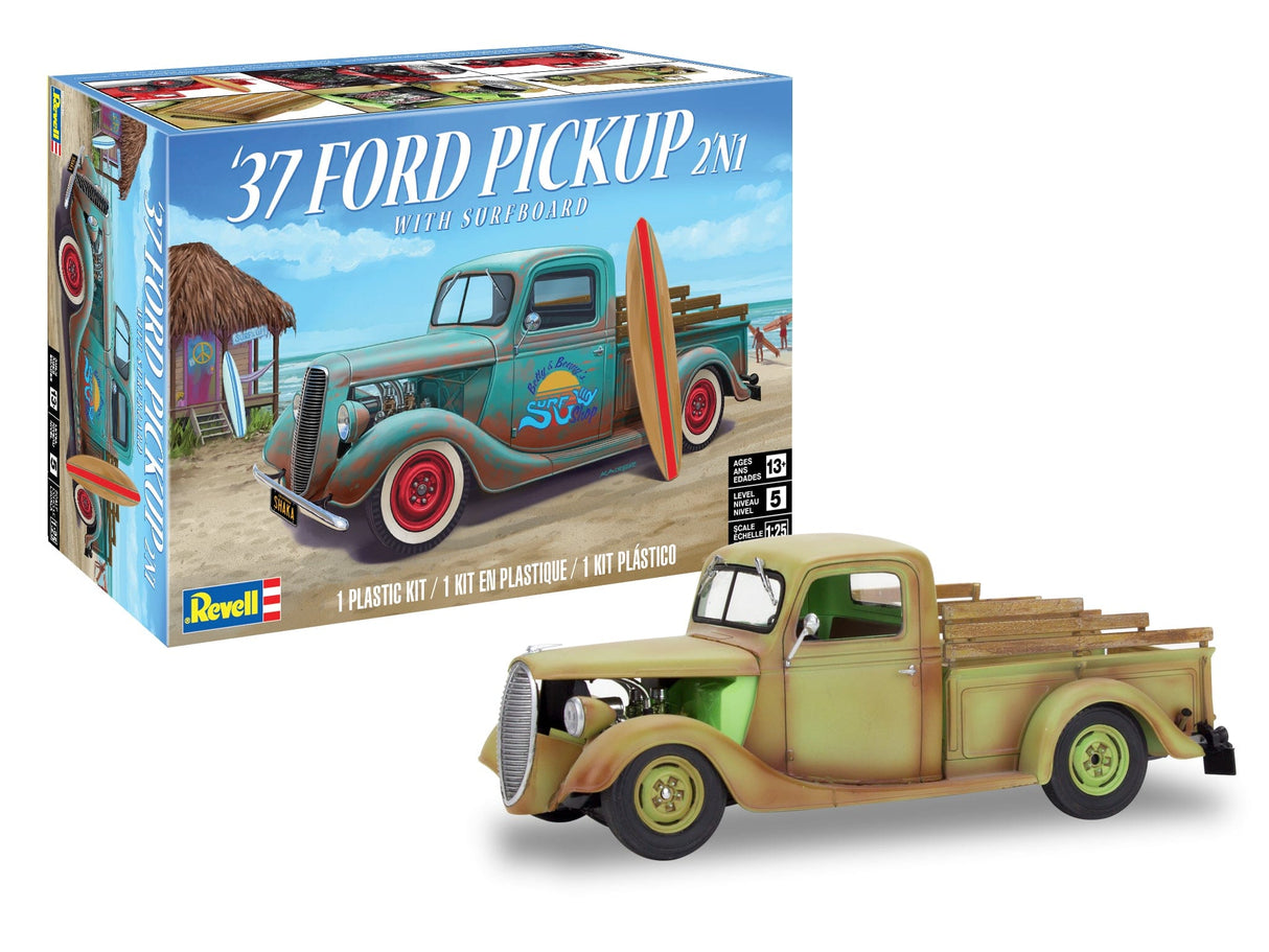 Revell 14516 1/25 1937 Ford Pickup Street Rod With Surf Board - Hobbytech Toys