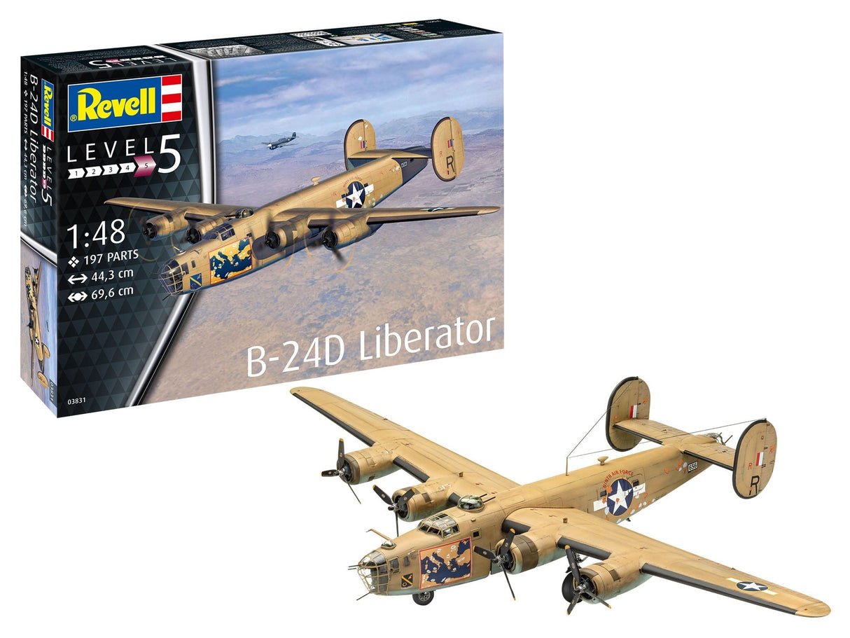 Revell 3831 1/48 B - 24D Liberator Plastic Model Kit - Hobbytech Toys