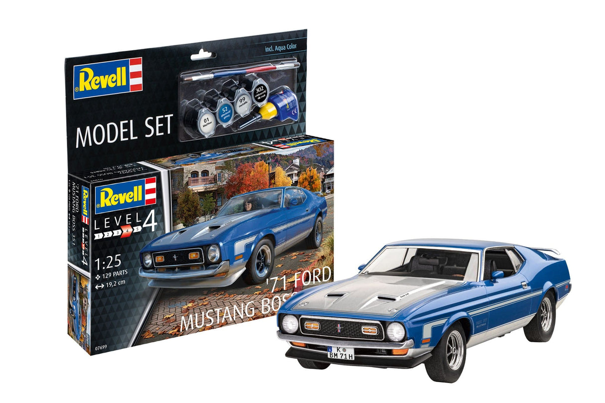 Revell 67699 1/24 1971 Mustang Boss 351 Plastic Model Starter Set - Hobbytech Toys