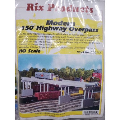 Rix 113 HO Modern Highway Overpass - Kit - 150ft Scale w/4 Piers
