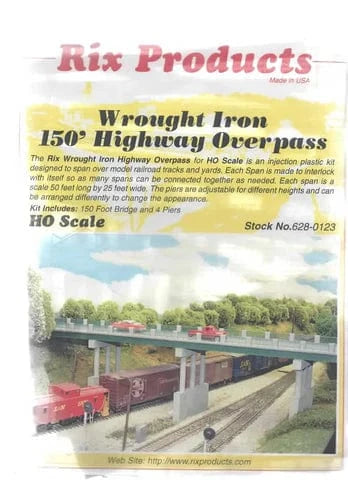Rix 123 HO Wrought Iron Highway Overpass w/Adjustable Piers - Kit - 150ft Scale w/4 Piers