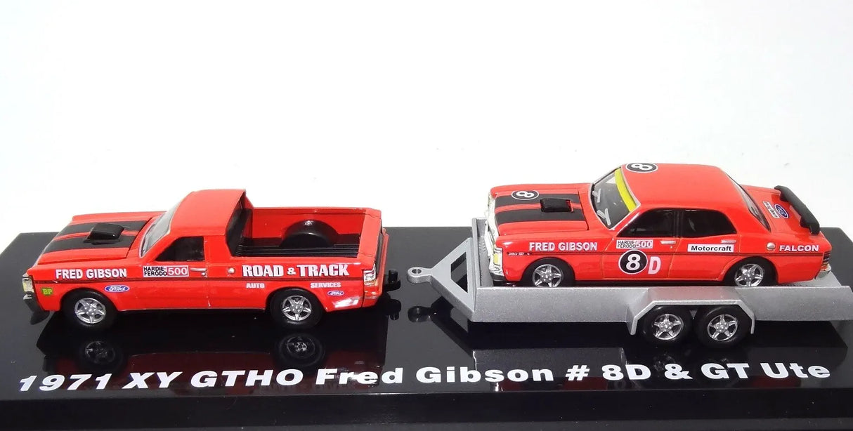 Road Ragers 1/64 1971 Fred Gibsons Falcon GT ute and GTHO III #8D Set