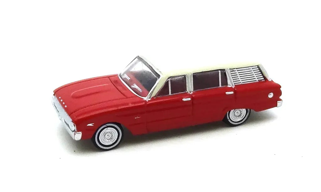 Road Ragers 1/87 1962 XL Falcon Station Wagon - Woomera Red with White Roof
