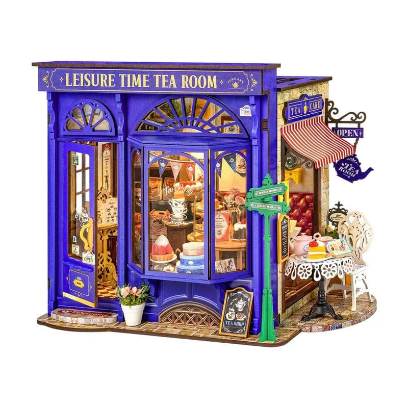 Robotime DIY Mini House Leisure Time Tea Room Kit
