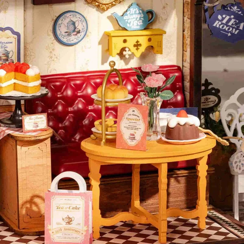 Robotime DIY Mini House Leisure Time Tea Room Kit