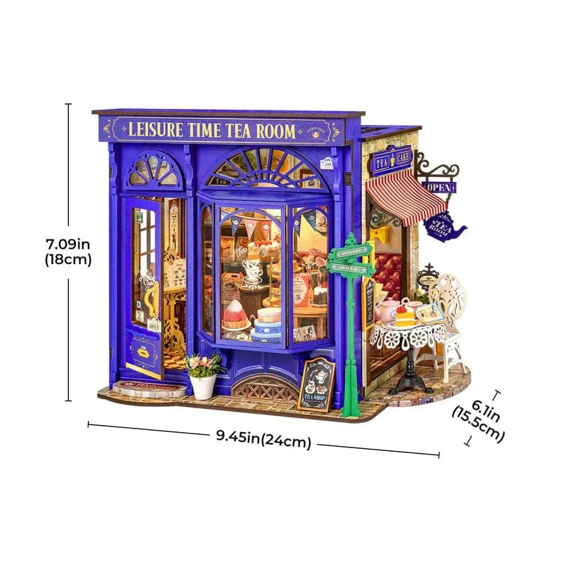 Robotime DIY Mini House Leisure Time Tea Room Kit