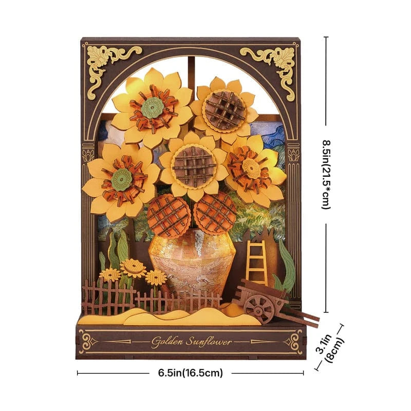 Robotime Diy Wood Bloom Craft Golden Sunflower Kit