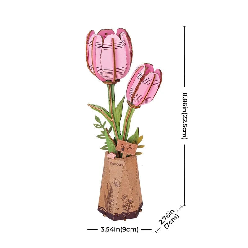 Robotime Wood Bloom Pink Tulip Kit
