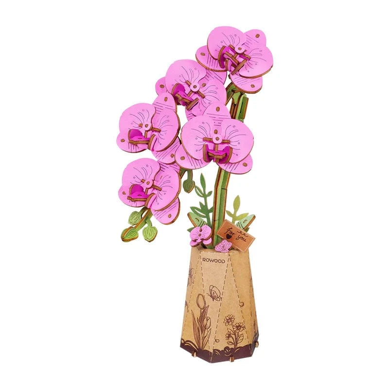 Robotime Wood Bloom Purple Moth Orchid Kit