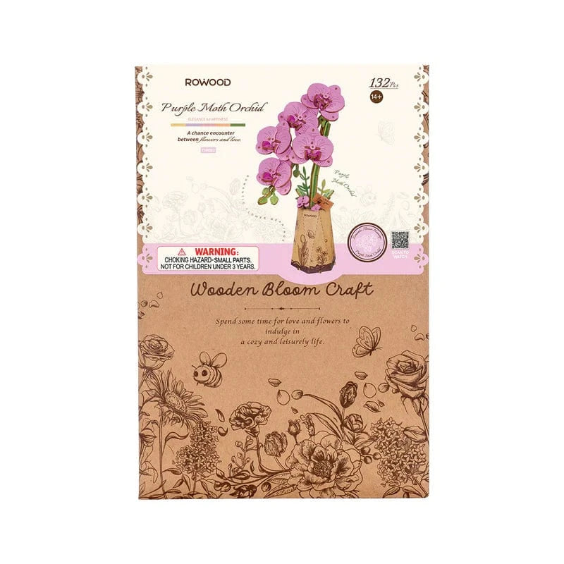 Robotime Wood Bloom Purple Moth Orchid Kit