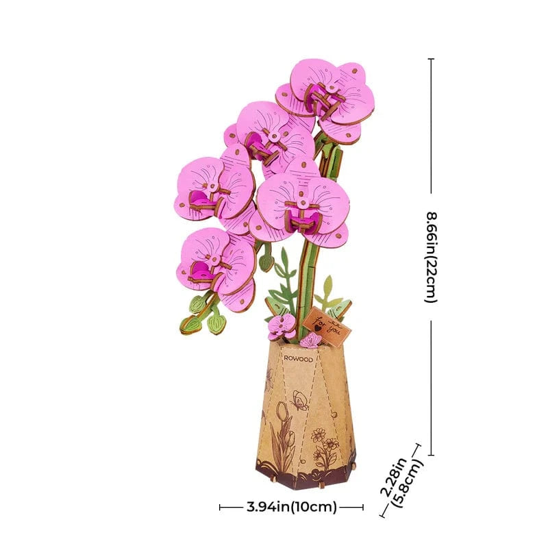 Robotime Wood Bloom Purple Moth Orchid Kit