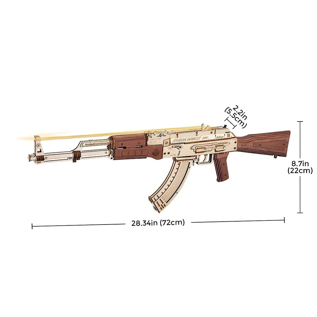ROKR AK - 47 Assault Rifle Wooden Kit - Hobbytech Toys