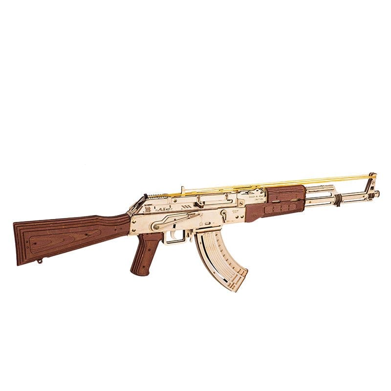 ROKR AK - 47 Assault Rifle Wooden Kit - Hobbytech Toys
