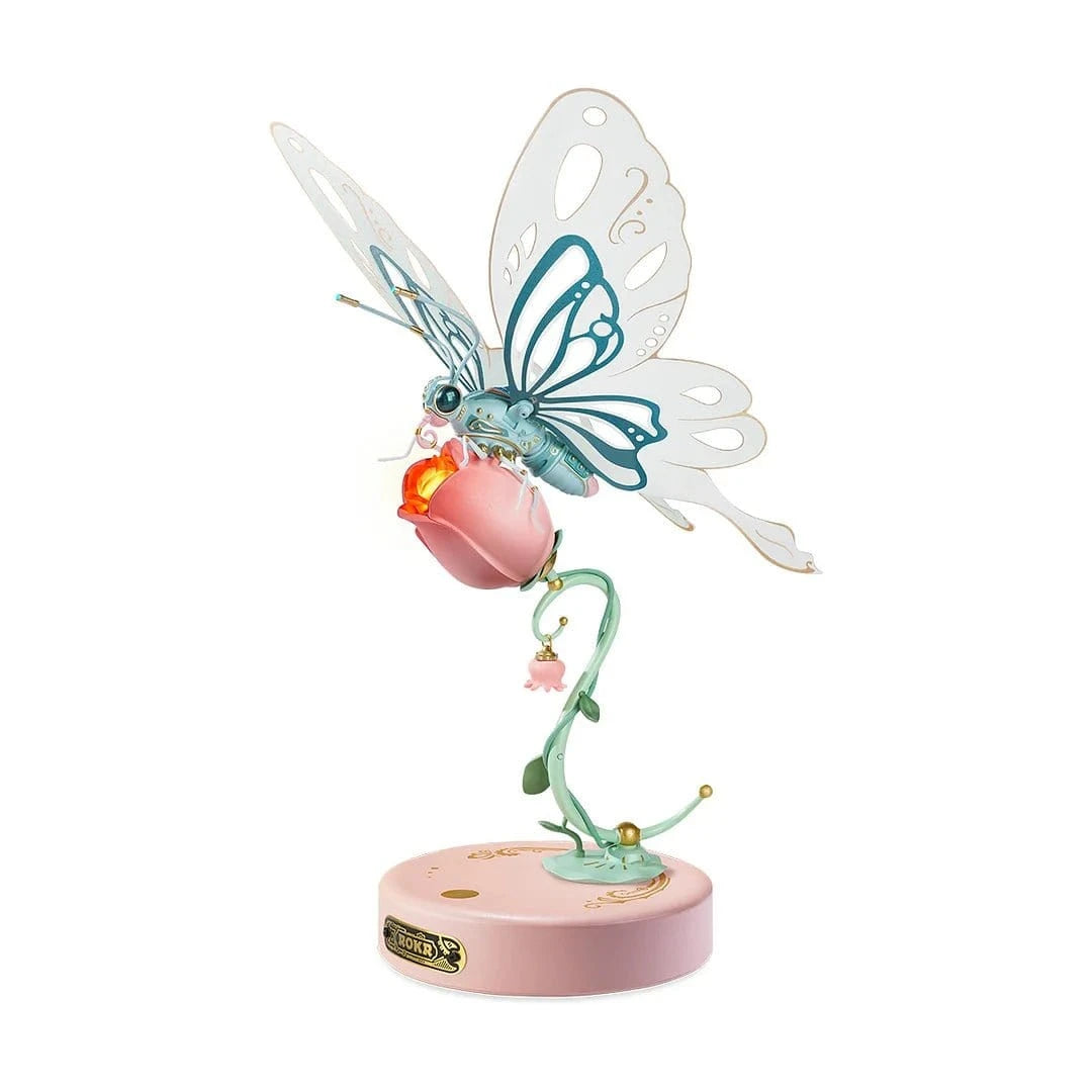 ROKR Butterfly DIY Mechanical 3D Kit Pink - Hobbytech Toys