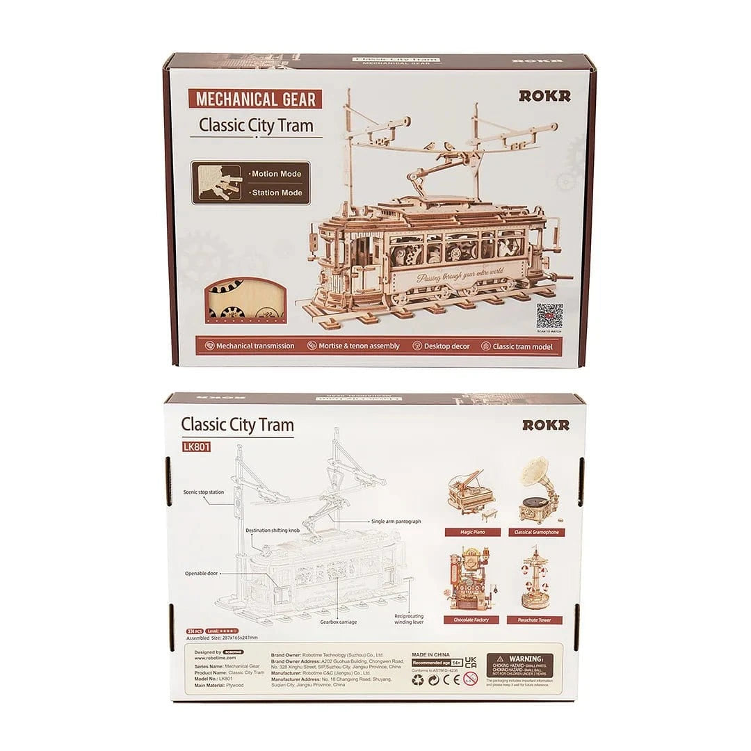 ROKR Classic City Tram 3D Wooden Kit LK801 - Hobbytech Toys