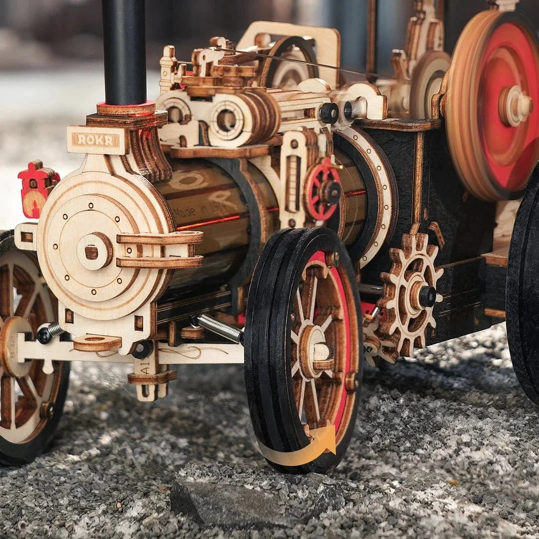 ROKR Steam Engine Mechanical 3D Wooden Kit LKA01 - Hobbytech Toys