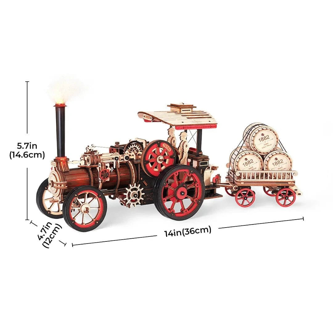 ROKR Steam Engine Mechanical 3D Wooden Kit LKA01 - Hobbytech Toys
