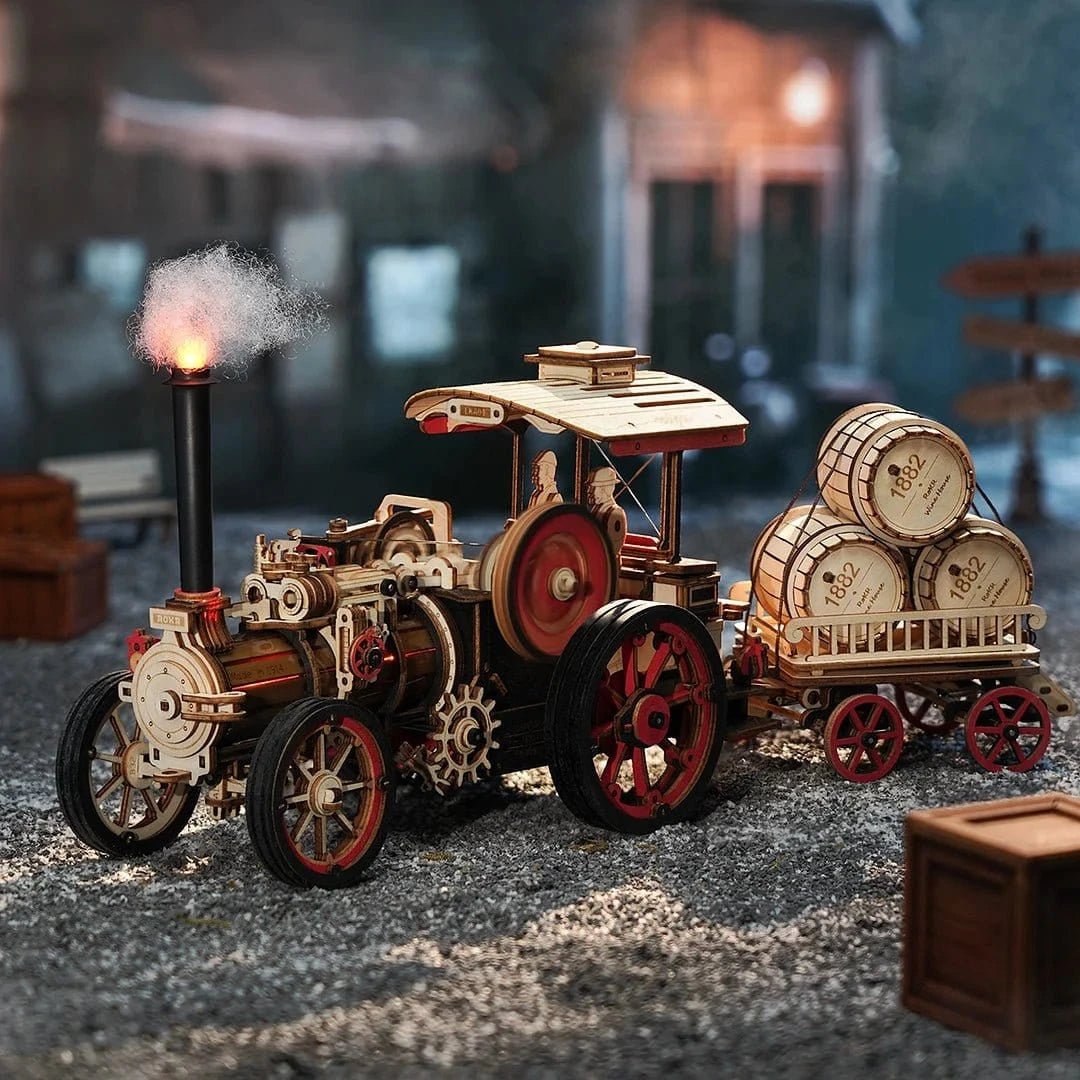 ROKR Steam Engine Mechanical 3D Wooden Kit LKA01 - Hobbytech Toys