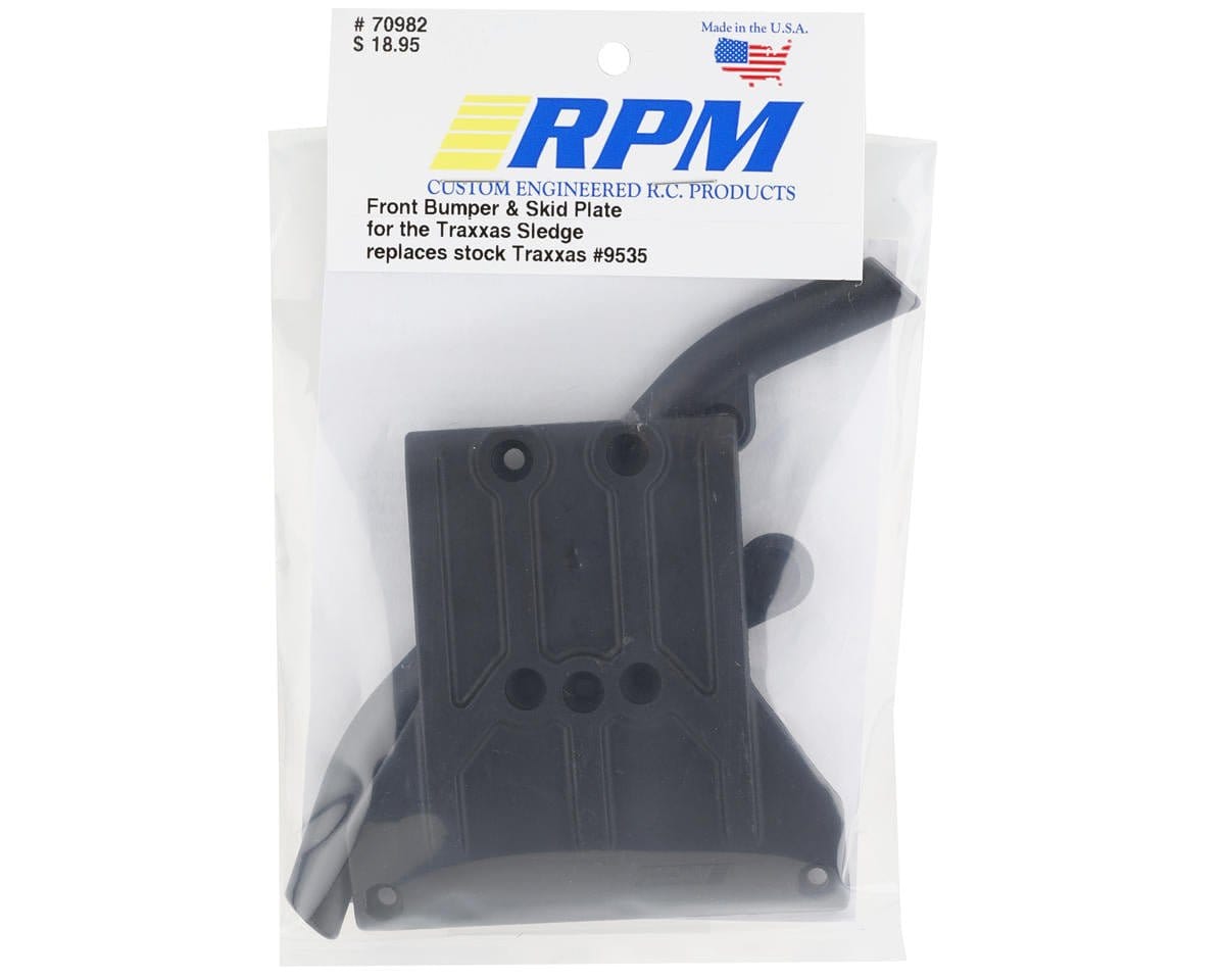 RPM Front Bumper & Skid Plate for Traxxas Sledge (Black) - Hobbytech Toys