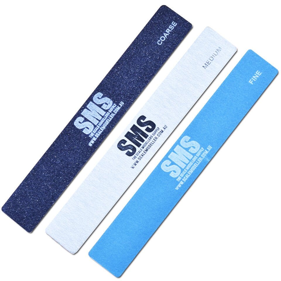 Scale Modellers Supply SND04 Sanding Sticks - Mixed Grits (3pcs) - Hobbytech Toys
