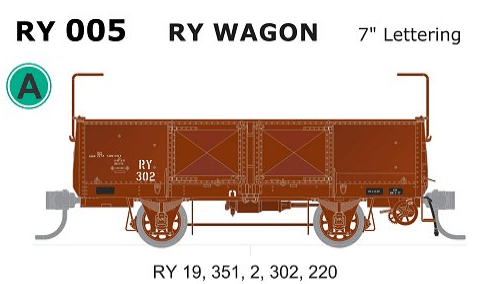 SDS HO RY Open Wagon 7in Lettering (5 pack) - Hobbytech Toys