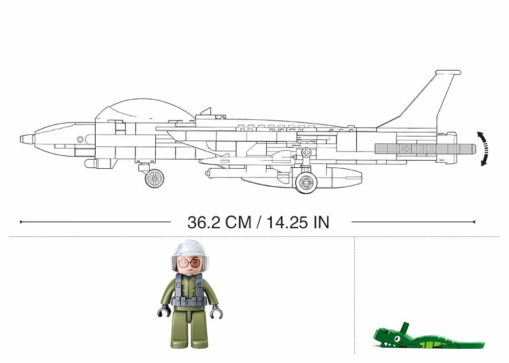 Sluban 0755 F - 14 Fighter Jet - 404pc Kit - Hobbytech Toys