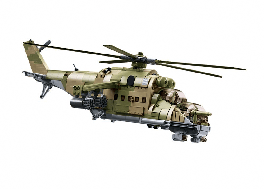 Sluban 1137 MI - 24s Helicopter Gunship - 893pc Kit - Hobbytech Toys