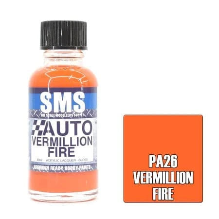 SMS PA26 Auto Colour VERMILLION FIRE 30ml - Hobbytech Toys