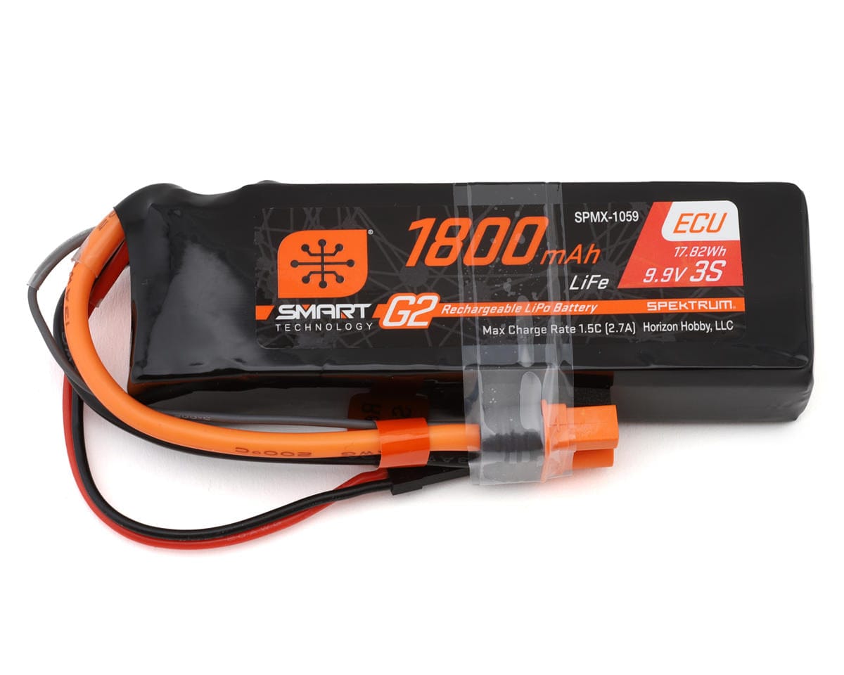Spektrum SPMX-1059 1800mAh 3S 10C Smart G2 ECU LiFe Battery IC3
