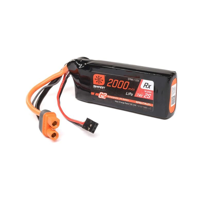 Spektrum SPMX-1054 2000mAh 2S 15C Smart G2 Receiver LiPo Battery IC3