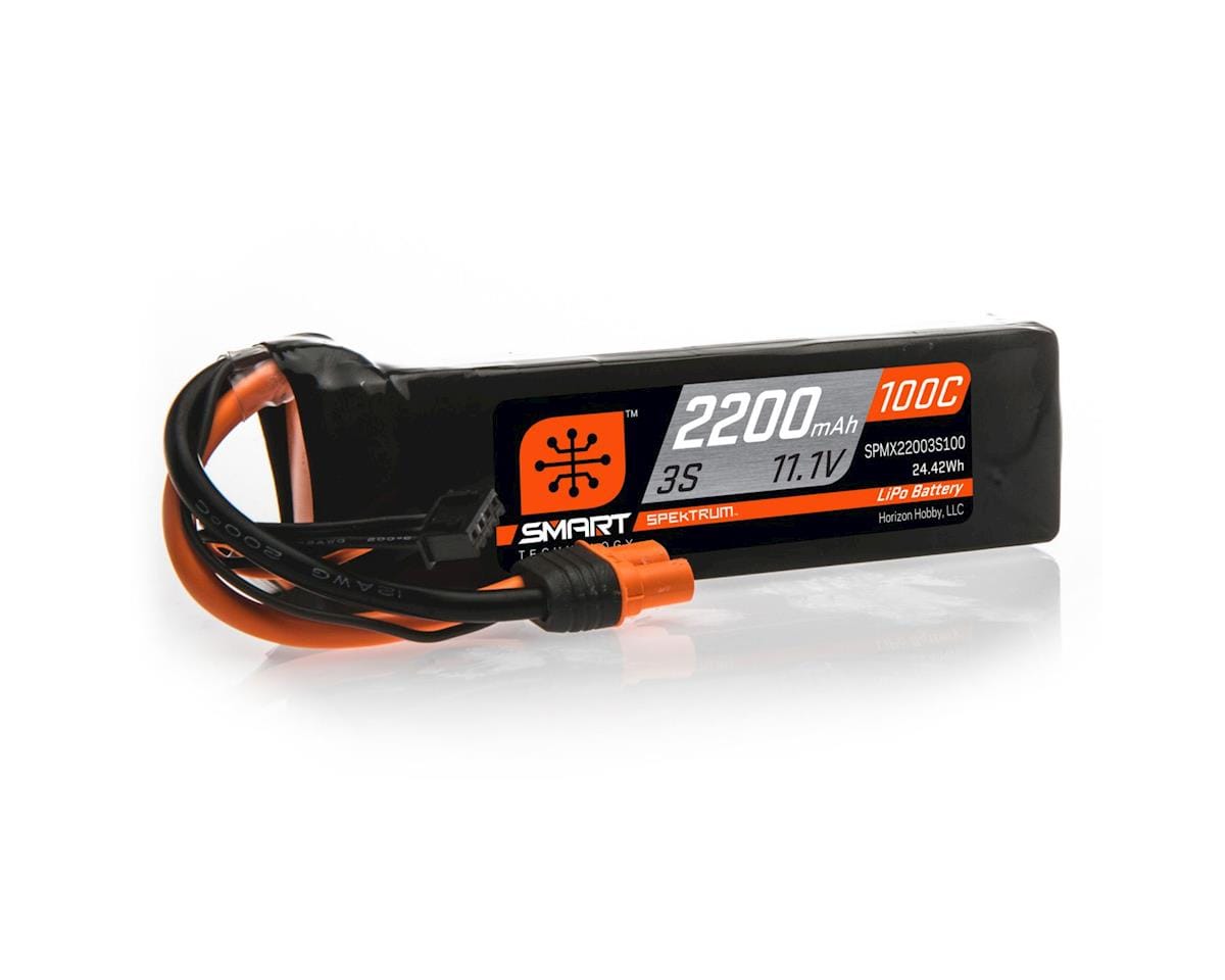 Spektrum 2200mah 3S 11.1v 100C Smart LiPo Battery with IC3 Connector