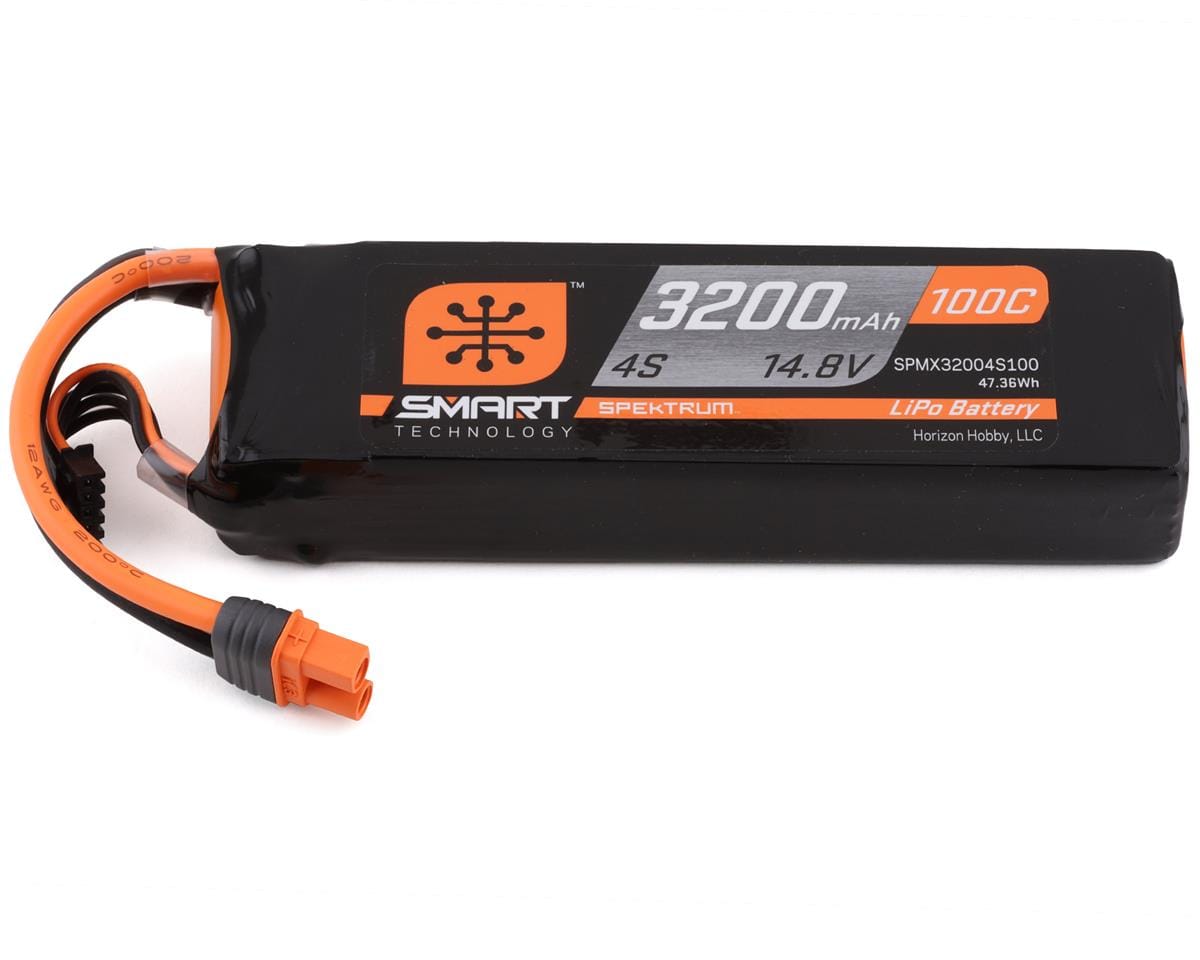 Spektrum 3200mAh 4S 14.8V 100C Smart LiPo Battery IC3 SPMX32004S100