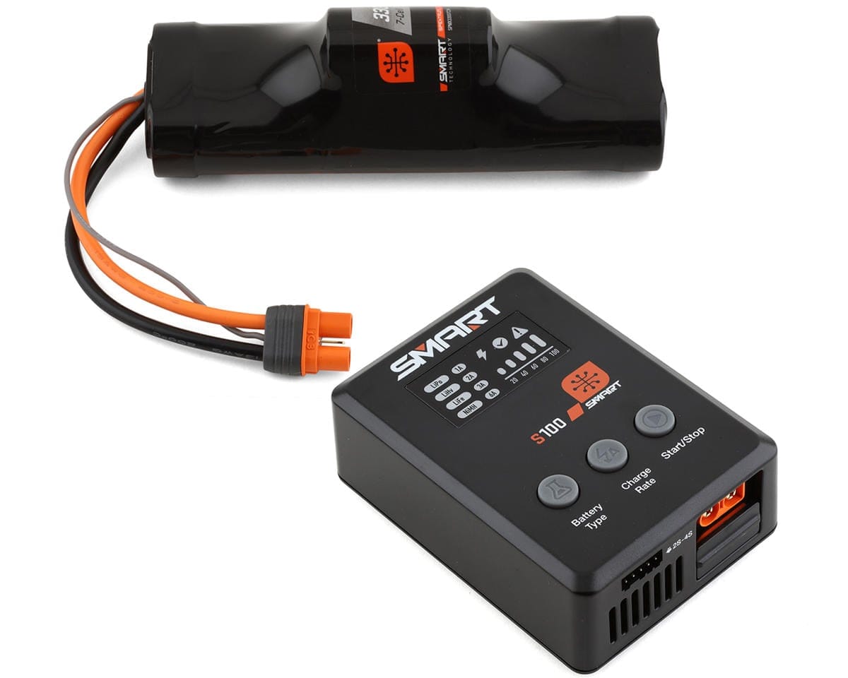 Spektrum 3300mAh 8.4v NiMH and S100 Charger Powerstage Charging Combo