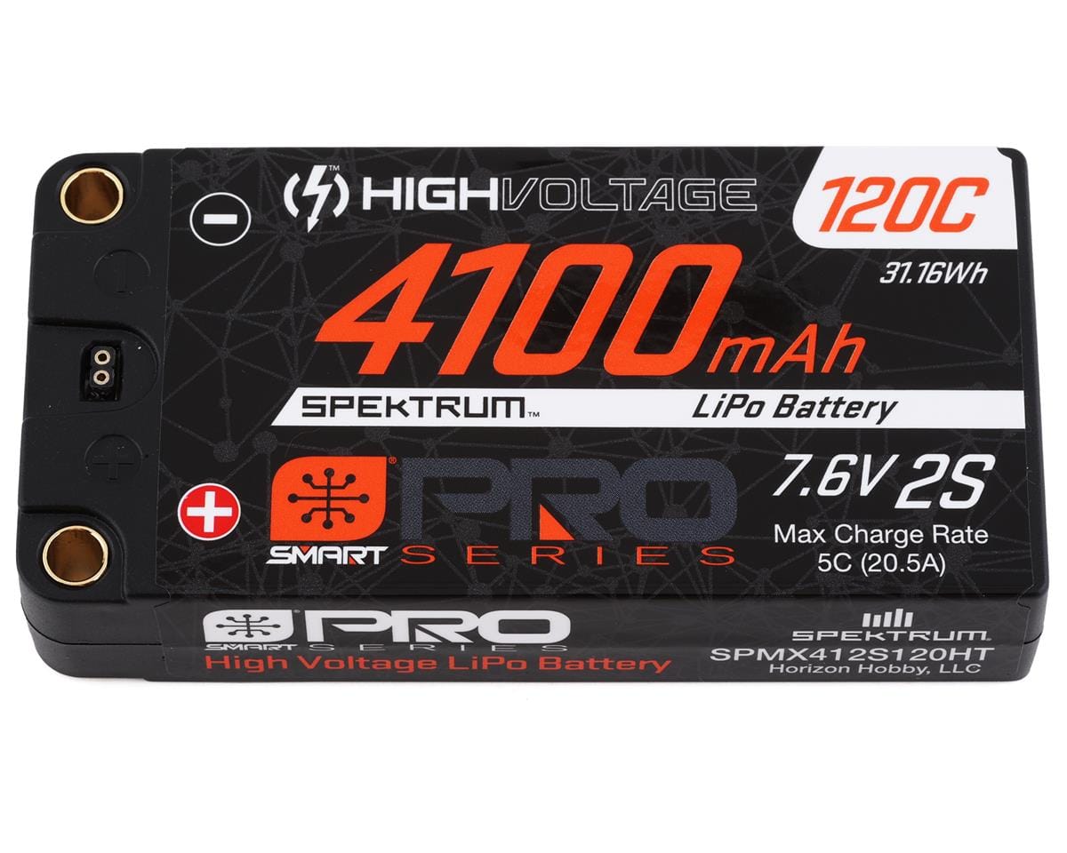 Spektrum 4100mAh 2S 7.6V 120C Smart Pro Race LiHV Battery SPMX412S120HT