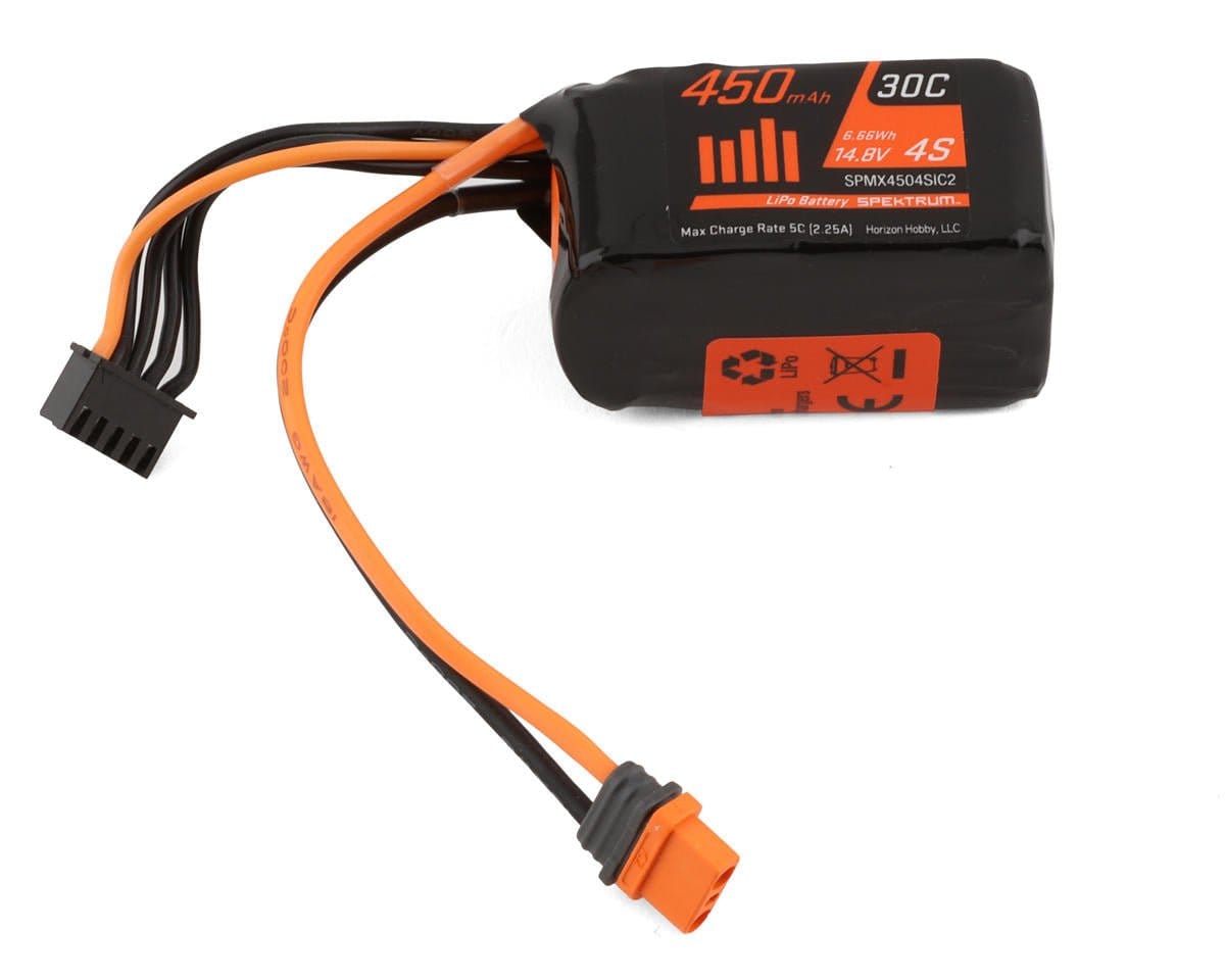 Spektrum 450mah 4S 14.8v 30c LiPo Battery with IC2 Connector - Hobbytech Toys