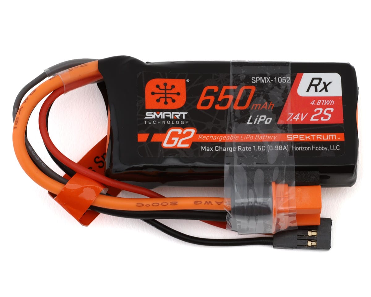 Spektrum 650mAh 2S 15C Smart G2 Receiver LiPo Battery with IC3 Connector