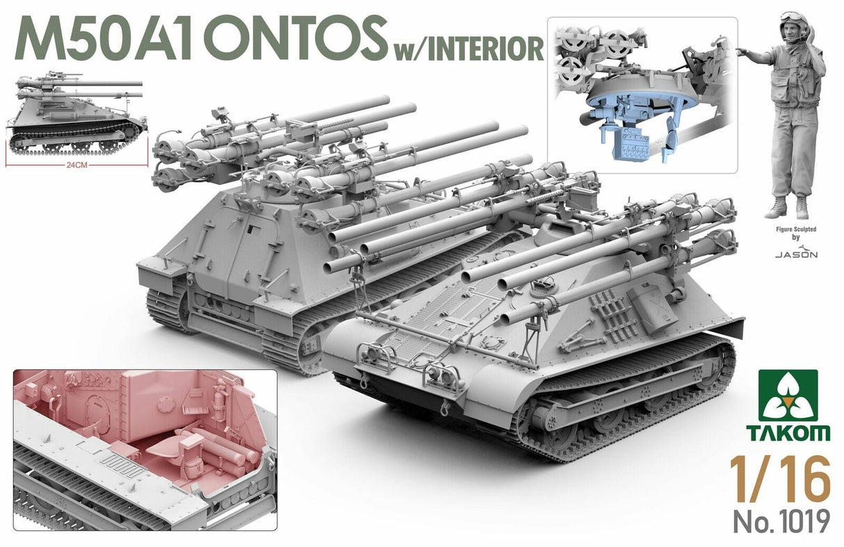 Takom 1/16 M50A1 Ontosw/ Interior Plastic Model Kit - Hobbytech Toys