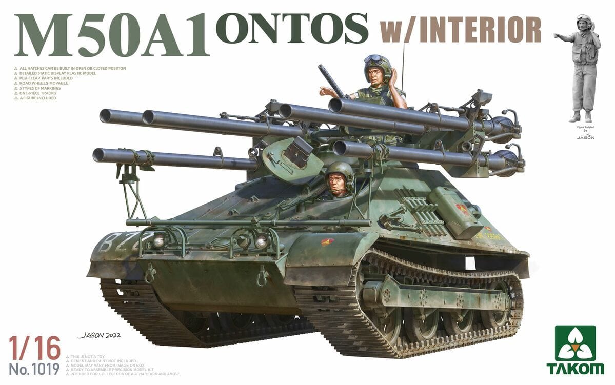 Takom 1/16 M50A1 Ontosw/ Interior Plastic Model Kit - Hobbytech Toys